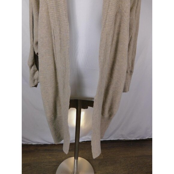 Leo & Nicole Cardigan Sweater Womens XL Beige Open Front Long Lightweight Knit - Picture 3 of 10